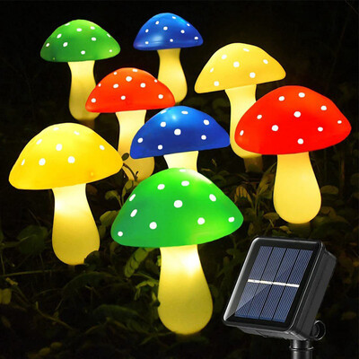 LED Solar Mushroom Light Εξωτερικό αδιάβροχο Fairy Light Solar String Light Pathway Λαμπτήρα γκαζόν Πασχαλινό Χάλοουιν Χριστουγεννιάτικη διακόσμηση κήπου
