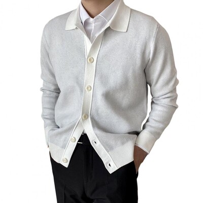 Rudens džemperis Bouncy Knit silts mīksts elastīgs atloks Vīriešu džemperis jaka Vīriešu rudens džemperis darbam