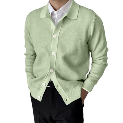 Rudens džemperis Bouncy Knit silts mīksts elastīgs atloks Vīriešu džemperis jaka Vīriešu rudens džemperis darbam