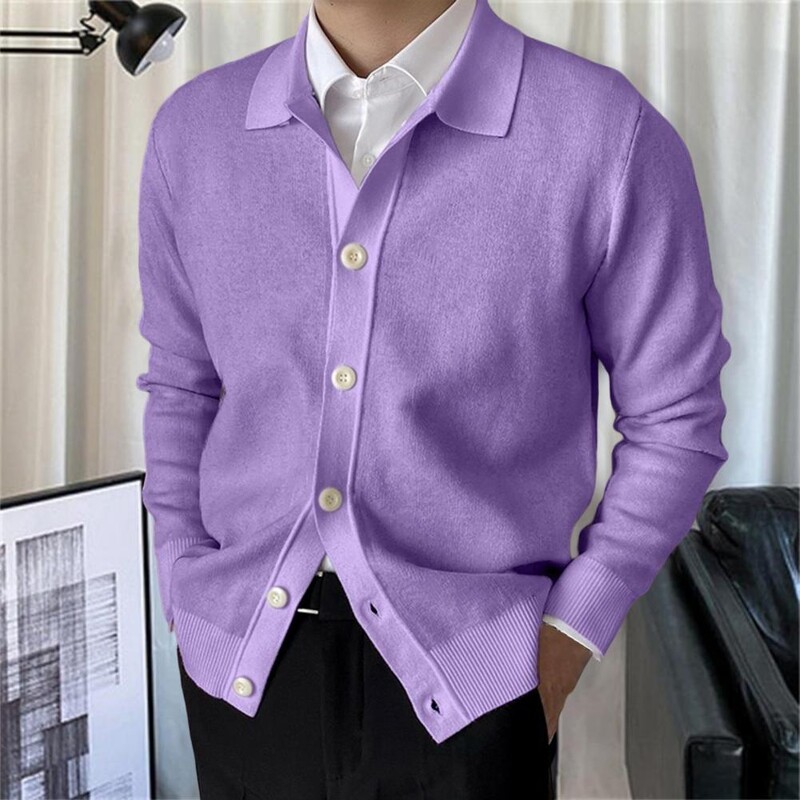 Rudens džemperis Bouncy Knit silts mīksts elastīgs atloks Vīriešu džemperis jaka Vīriešu rudens džemperis darbam