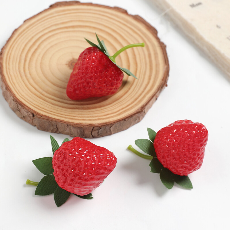 Vară Artificial Căpșuni Crăciun Acasă Sufragerie Decorare În aer liber Grădină Decor Nunta DIY Tort Cutie Cadou Accesorii