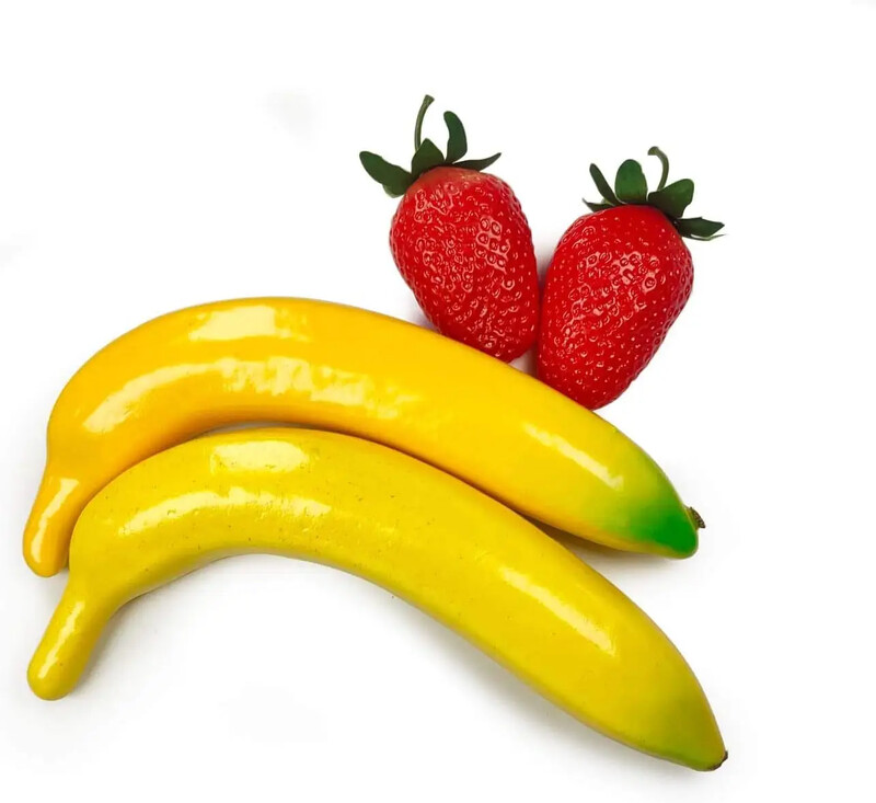 Mākslīgie augļi mājas dekorēšanai, viltotas zemenes, mango, banāni, ballīte, Ziemassvētki, modelis fotosesijai, 14 datori/komplekts