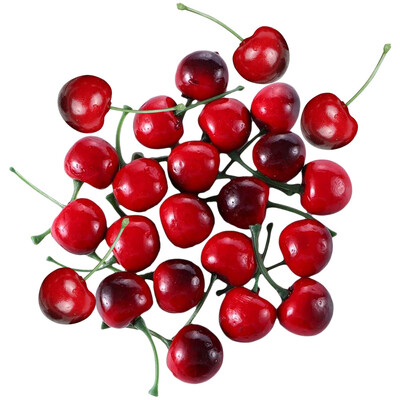 40 gab Ornamenti Kūka Pārtika Rotaļlietas Ķirši Ķirši Foto Rekvizīti Mājas Dekorācija Plastmasas Putas Viltus Mākslīgās