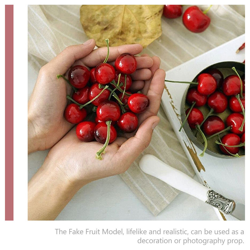40 gab Ornamenti Kūka Pārtika Rotaļlietas Ķirši Ķirši Foto Rekvizīti Mājas Dekorācija Plastmasas Putas Viltus Mākslīgās