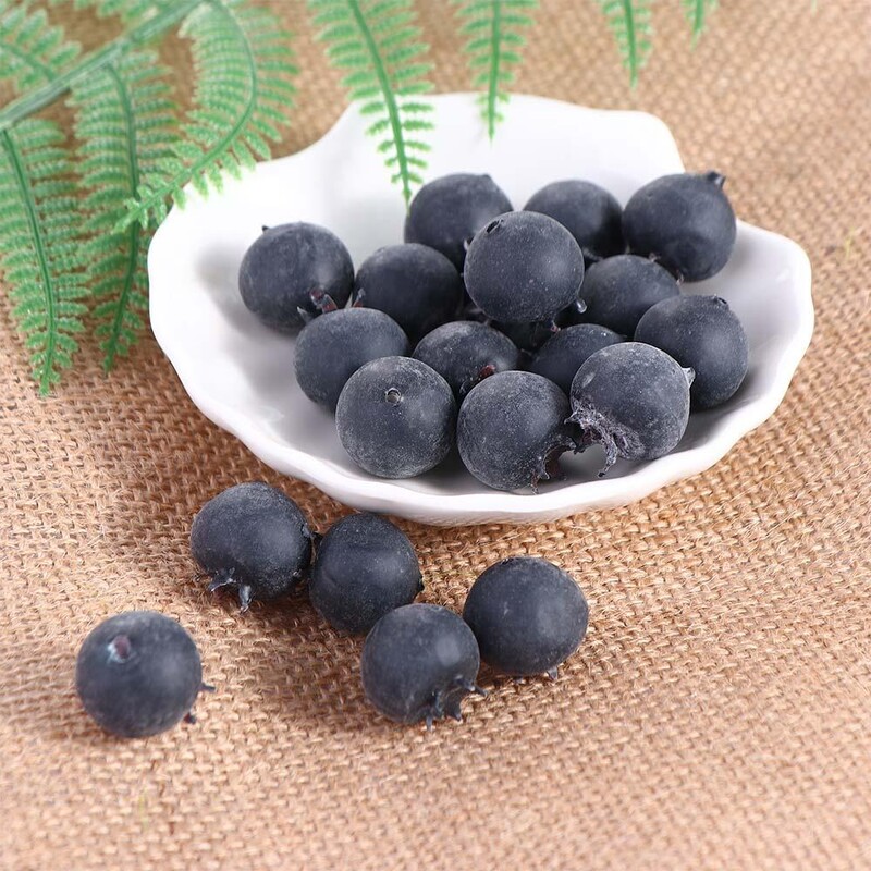 20 de bucăți de înaltă simulare de afine model de recuzită foto ornamente false fructe alimente artificiale două dimensiuni afine magazin de fructe model decor