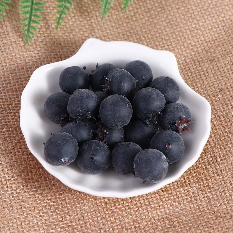 20 de bucăți de înaltă simulare de afine model de recuzită foto ornamente false fructe alimente artificiale două dimensiuni afine magazin de fructe model decor