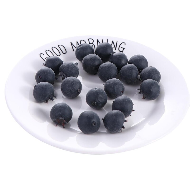 20 de bucăți de înaltă simulare de afine model de recuzită foto ornamente false fructe alimente artificiale două dimensiuni afine magazin de fructe model decor
