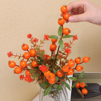 30/10/5Pcs Simulated Small Pomegranate 4 Heads Artificial Fruit Plant Διακόσμηση Σαλονιού Σπίτι Πρωτοχρονιάτικη διακόσμηση κόκκινο μπονσάι