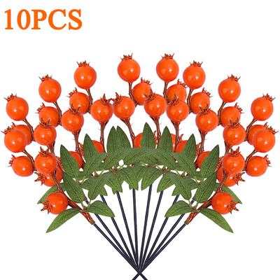 30/10/5gab. Simulēts mazs granātābols ar 4 galviņām mākslīgo augļu augu mājas dzīvojamās istabas dekorēšana Jaungada sarkanā pundurkociņa dekorācija