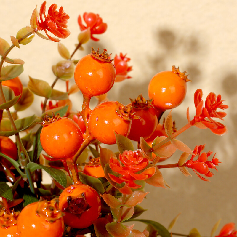 30/10/5gab. Simulēts mazs granātābols ar 4 galviņām mākslīgo augļu augu mājas dzīvojamās istabas dekorēšana Jaungada sarkanā pundurkociņa dekorācija