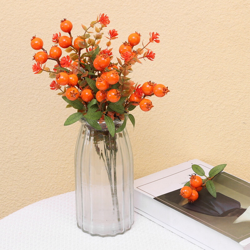 30/10/5gab. Simulēts mazs granātābols ar 4 galviņām mākslīgo augļu augu mājas dzīvojamās istabas dekorēšana Jaungada sarkanā pundurkociņa dekorācija