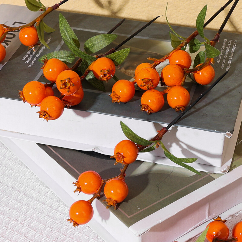 30/10/5gab. Simulēts mazs granātābols ar 4 galviņām mākslīgo augļu augu mājas dzīvojamās istabas dekorēšana Jaungada sarkanā pundurkociņa dekorācija