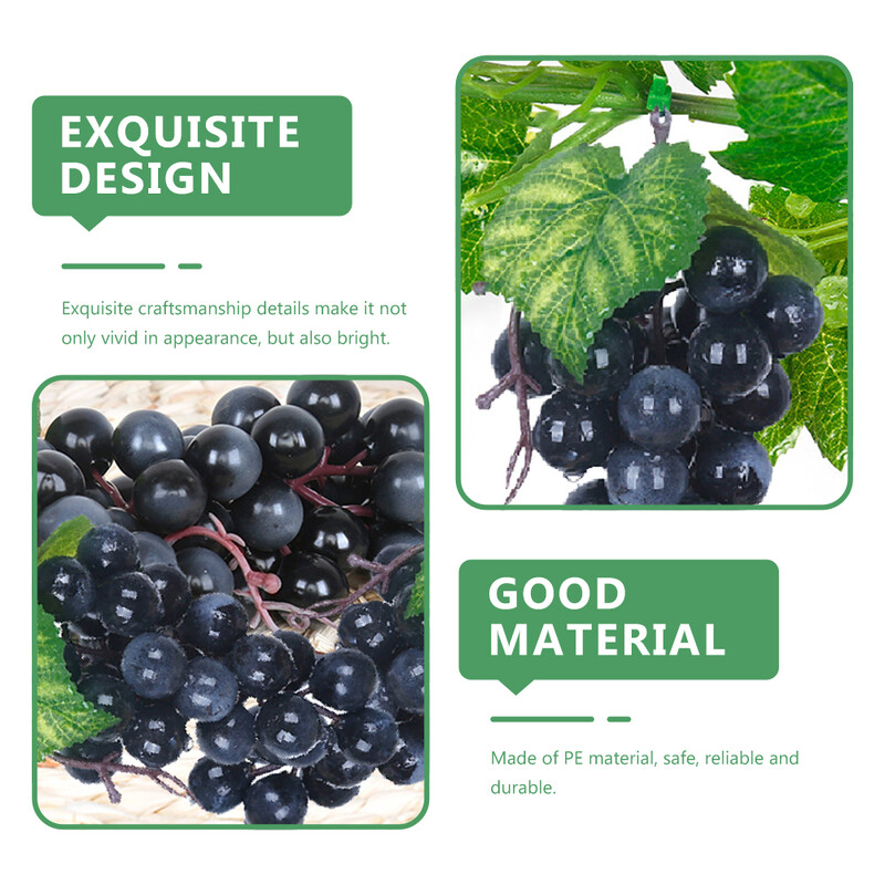 Eringogo kunstlikud viinamarjad Elutruud viinamarjakobarad Veinitehase sisekujundus Lehed võltsviljad rippuvad kaunistused Koduköök Pulmalaud