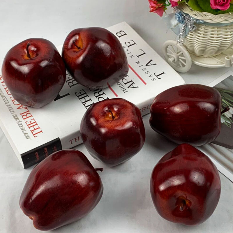 Fructe artificiale Măr fals Artizanat cu alimente Recuzită pentru fotografie pentru Crăciun, petrecere de Halloween, Decorare pentru casă Ornament cu fructe false