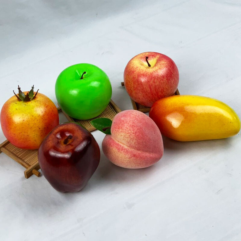 Fructe artificiale Măr fals Artizanat cu alimente Recuzită pentru fotografie pentru Crăciun, petrecere de Halloween, Decorare pentru casă Ornament cu fructe false