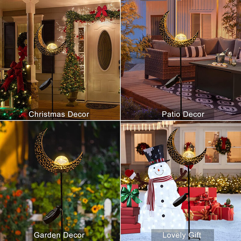 LED saules gaismas ceļš zāliena gaisma āra mēness stabs metāla LED gaismas celiņš zāliena iekšpagalms pagalma Helovīna dekorācijas gaismas