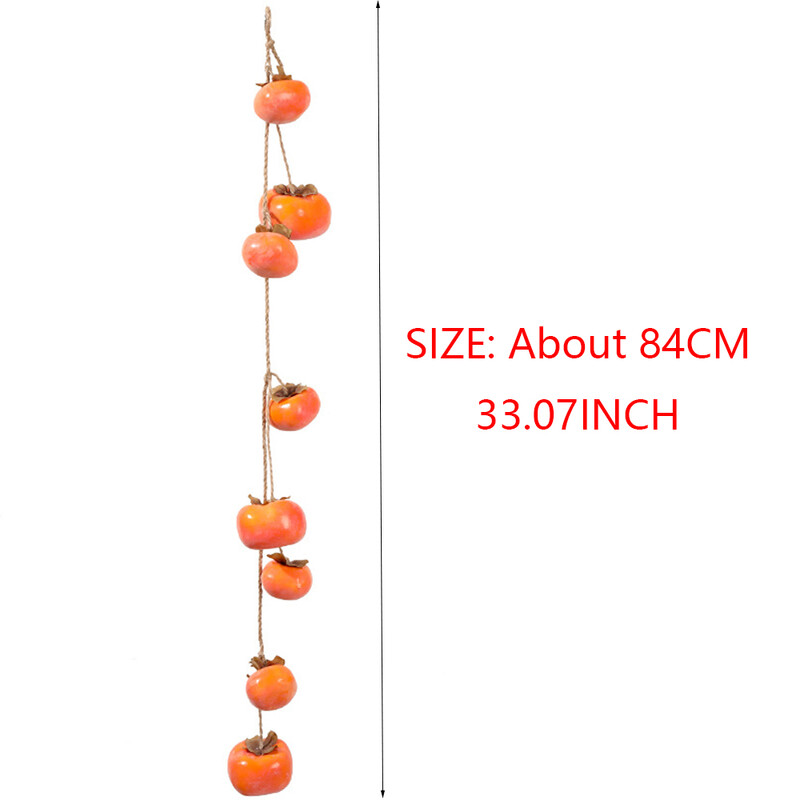 Simuliacinis persimonų vaisius su šerkšno vaisių šakele Pakabinamas lubų dekoras Lapai netikras dekoras Plastikas gyvas dirbtinis