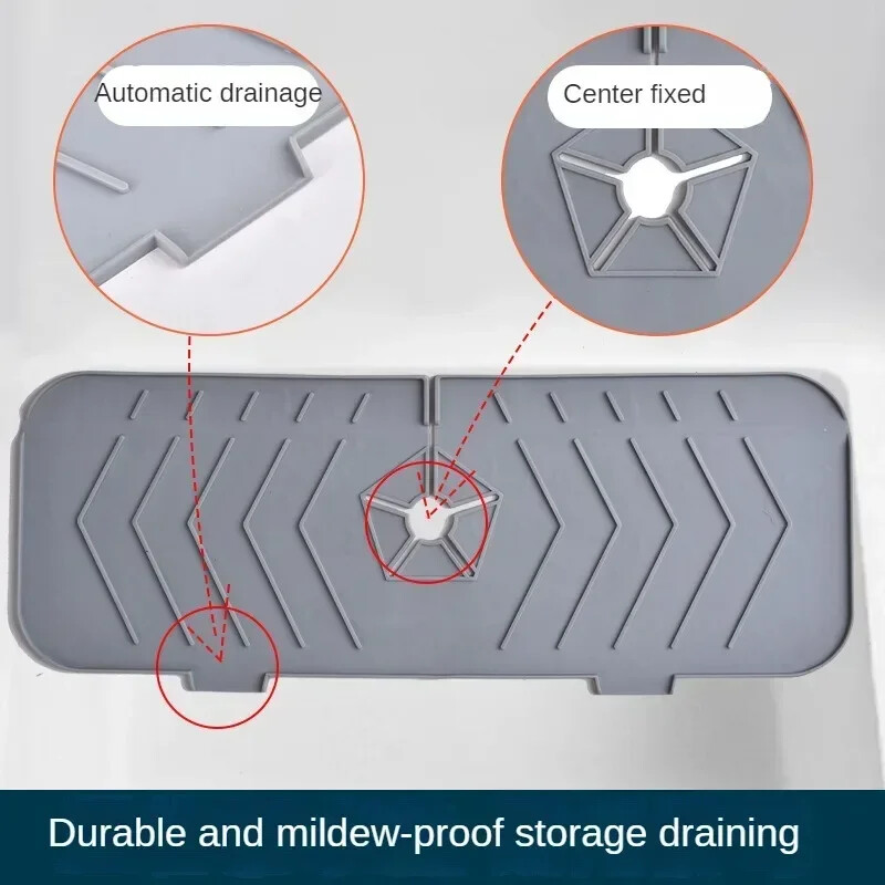 Mosogató fröccsenő párna munkalapvédő fürdőszobai szőnyeg Négyzet alakú szilikon csaptelep szőnyeg Vízfodrozódás konyhai csap vízgyűjtő szőnyeg