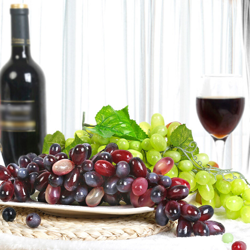36 vīnogu ķekari Mākslīgie augļi Vīnogu plastmasas viltoti augļi Dzīvs Mājas Kāzu ballīte Dārza dekorēšana Mini imitācijas augļi
