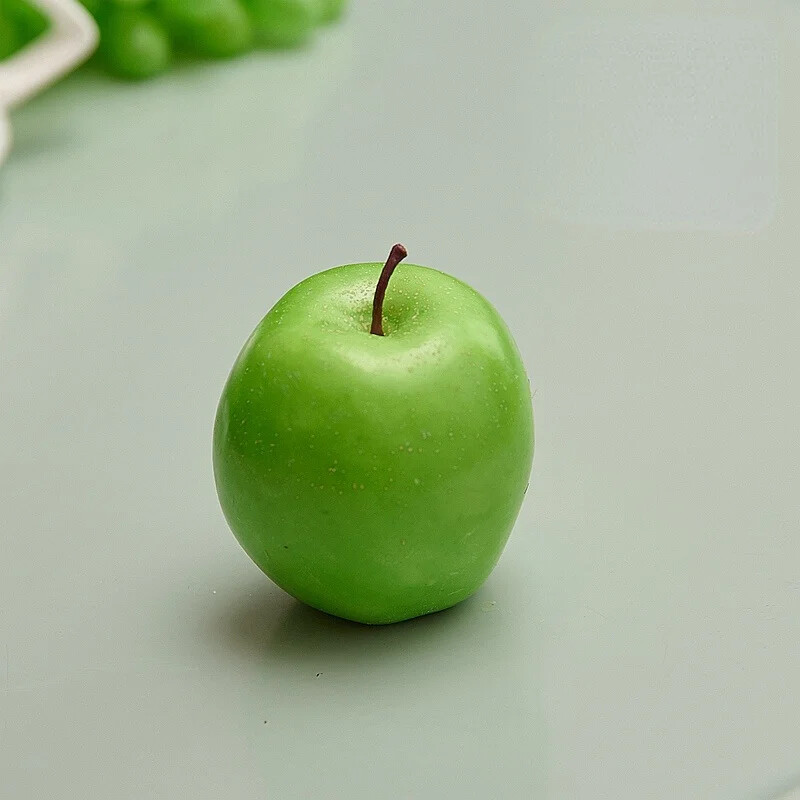 1vnt 7×8cm dirbtiniai žali obuoliai netikrų vaisių piešinys modelis namų dekoravimui fotografijos rekvizitai dirbtinis obuolio žalias gyvatės vaisius