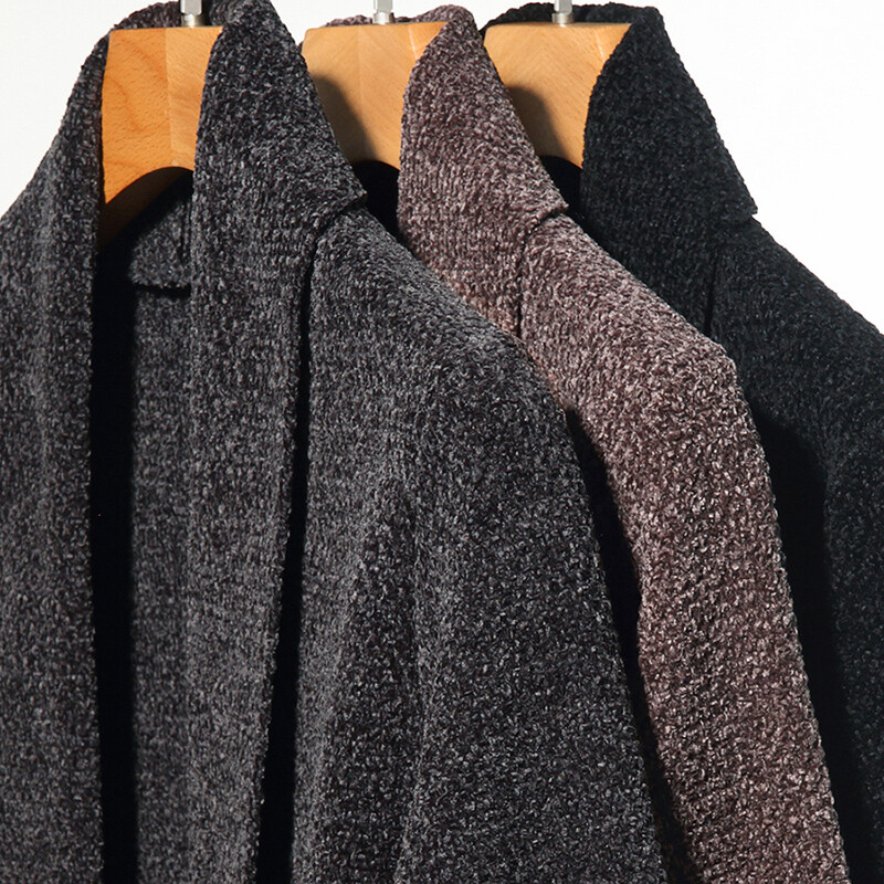 Muški pleteni kardigan od šenile, bez gumba, jednobojni, jednostavni poslovni, ležerni, muški kardigan, novo 2023.