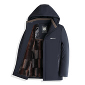 Muške jesenske modne ležerne parke muške zime nove tople debele parke od flisa muške vodootporne parke s kapuljačom i ovratnikom kaput