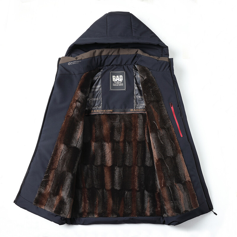 Muške jesenske modne ležerne parke muške zime nove tople debele parke od flisa muške vodootporne parke s kapuljačom i ovratnikom kaput