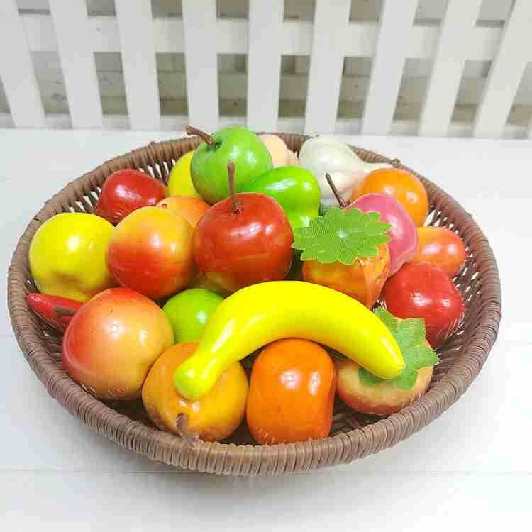20gab Mini Mākslīgie Augļi Pārtika Dārzeņi Viltus āboli Persiki Apelsīni Bumbieri Citroni Ķirši Mango Čilli Kartupeļi Kukurūza Ķirbis Burkāns
