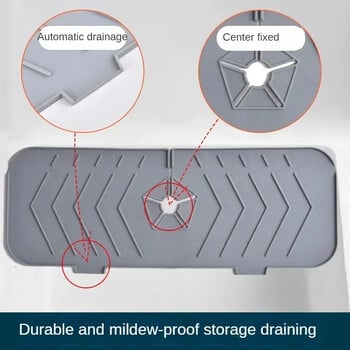 Подложка за пръскане на мивка Протектор за плот Подложки за баня Квадратна силиконова подложка за кран Водни вълни Кухненски кран Подложка за улов на вода