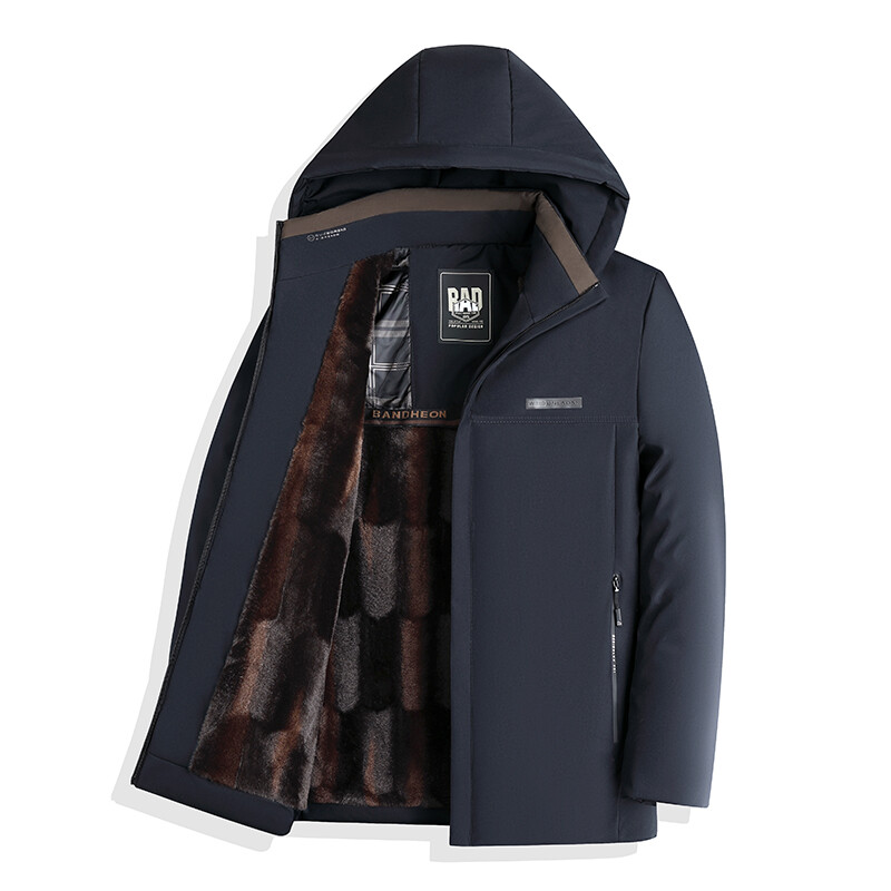 Siltas lietišķas ikdienas kabatas Vīriešu apģērbi Vīriešu jakas Vēja necaurlaidīgs ziemas mētelis Vīriešu ar biezu kapuci Parka jaka ar garām piedurknēm