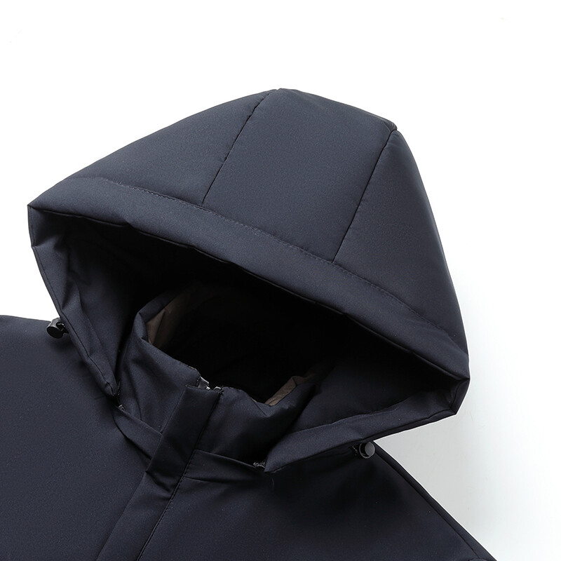 Siltas lietišķas ikdienas kabatas Vīriešu apģērbi Vīriešu jakas Vēja necaurlaidīgs ziemas mētelis Vīriešu ar biezu kapuci Parka jaka ar garām piedurknēm