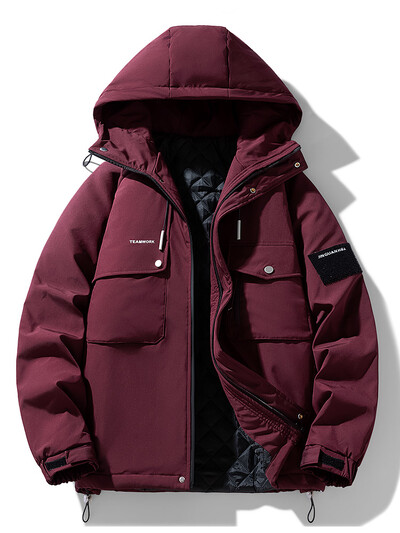 2024. gada jauna vīriešu ziemas jaka, bieza, silta parka mētelis, korejiešu modes kapuce, vējjaka, kokvilnas polsterēta termojaka, liela izmēra 8 XL