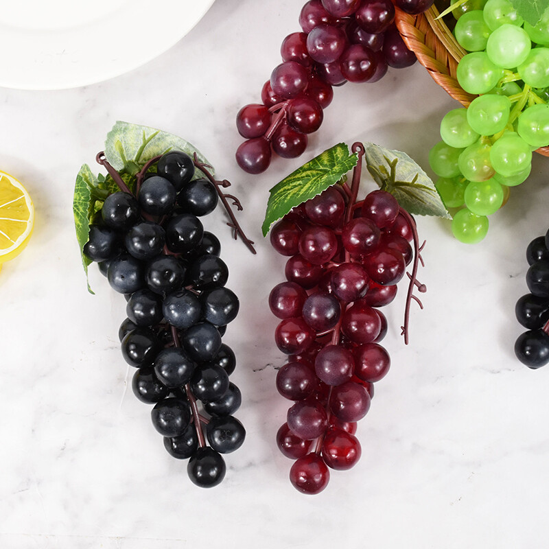 Mākslīgo vīnogu simulācijas augļi vīnogu ķekari mājas virtuvei vīna dekorēšanai kāzu ballīšu galda centrālais dekoru rekvizīti