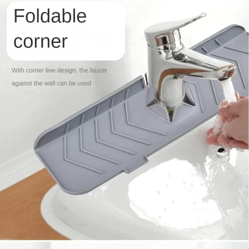 Kvadrātveida silikona jaucējkrāna paklājiņš, ūdens viļņi, virtuves jaucējkrāns, ūdens uztvērējs, izlietnes šļakatu paliktnis, darba virsmas aizsargs, vannas istabas paklājiņi