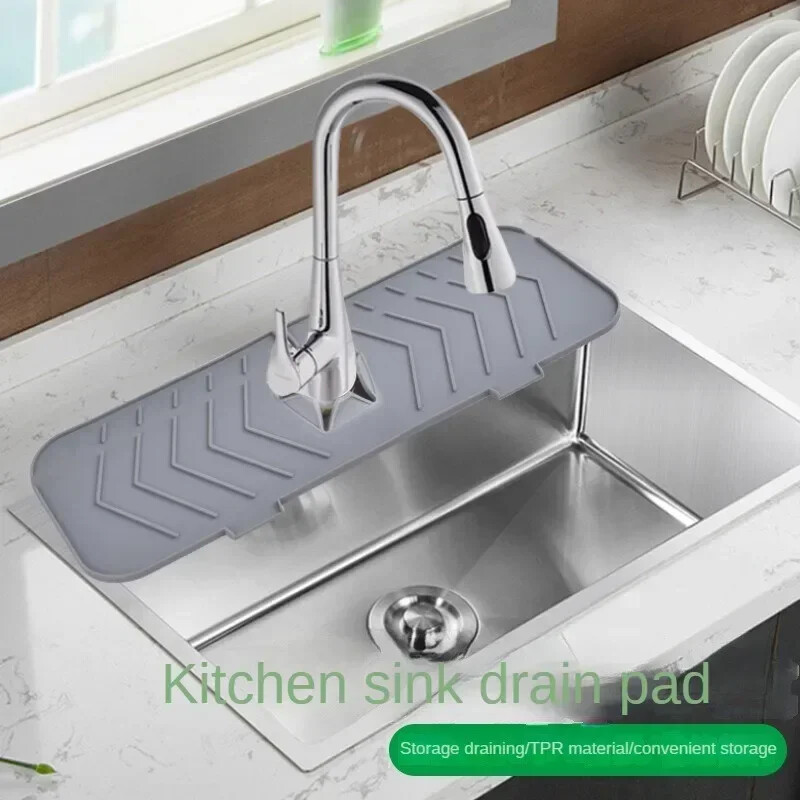 Kvadrātveida silikona jaucējkrāna paklājiņš, ūdens viļņi, virtuves jaucējkrāns, ūdens uztvērējs, izlietnes šļakatu paliktnis, darba virsmas aizsargs, vannas istabas paklājiņi