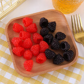 20 gab. Mākslīgo aveņu viltus imitācijas auglis, dzīvs kāzu galdam.