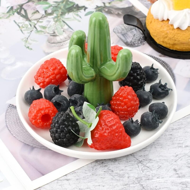 20 gab. Mākslīgo aveņu viltus imitācijas auglis, dzīvs kāzu galdam.