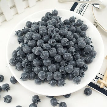 20PCS High Simulation Fruits Blueberries Plastic Fake Blueberry Photo Fruits Props Kitchen Fruit Shop Display Food Model Decor