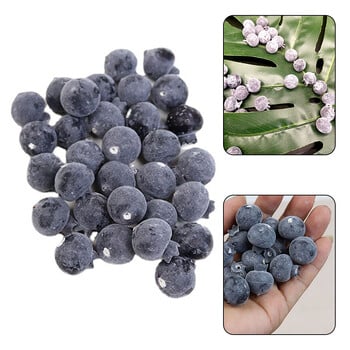 20PCS High Simulation Fruits Blueberries Plastic Fake Blueberry Photo Fruits Props Kitchen Fruit Shop Display Food Model Decor