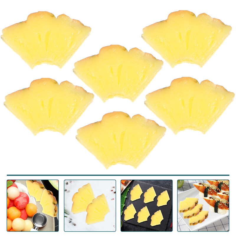 6 gab viltus ananāsu kāzu dekorācijas ceremonijai, plastmasas augļu bloki šķēles
