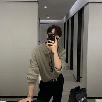 Φθινοπωρινό χειμερινό στυλ μόδας KPOP Harajuku Slim Fit μπλούζες Loose casual all match πανωφόρια μασίφ μακρυμάνικα ζακέτα πουλόβερ