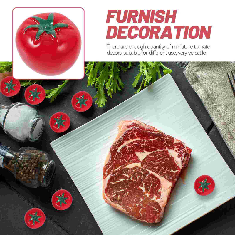 20Pcs Smola 3D rajčice Figura Statua Voće Raspored scene Dekor Mini Simulacija rajčice Umjetno voće Model trodimenzionalni