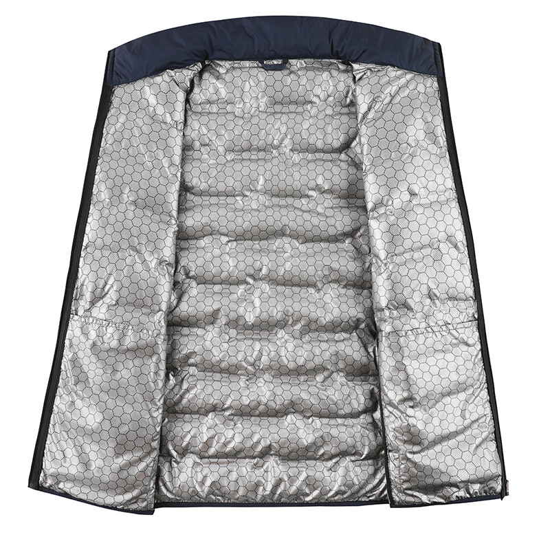 Grafēna Pašsasilstoša dūnu jaka Vīriešu cieta vēja necaurlaidīga kroku jakas Statīvs apkakle Klasiski siltas ziemas jakas vīriešiem