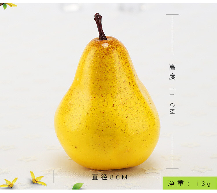 8x11cm 5 gab. Dzelteni mākslīgie bumbieri Mājas dārza dekorēšana Mākslīgie augļi Svētku un ballīšu piederumi Simulācijas bumbieru ornaments