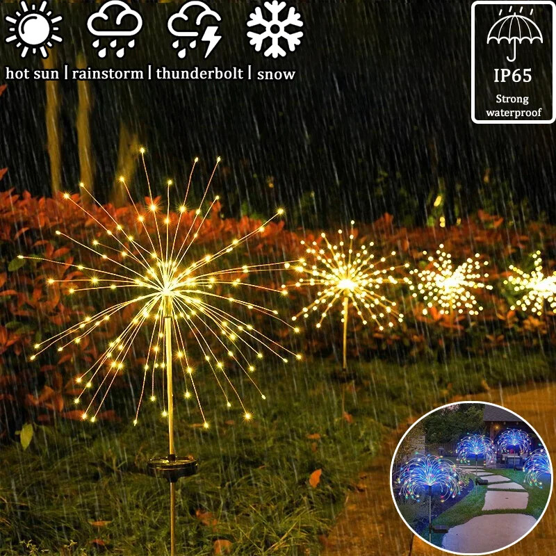 Lumini solare cu 90 de LED-uri pentru decorarea grădinii Lumini pentru zâne Lampă pentru gazon de păpădie în aer liber, rezistentă la apă, decor de grădină pentru terasa