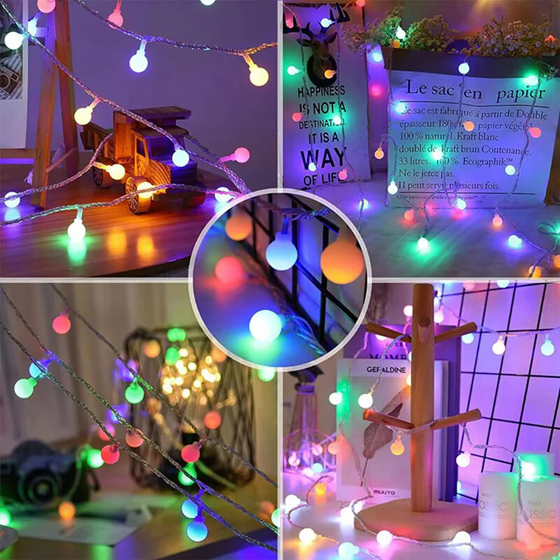 1,5-10 M lodveida LED gaismas virtenes āra ķēdes gaismas Garland Lights Spuldzes Fairy Lights Party Home Kāzu dārzs Ziemassvētku dekors