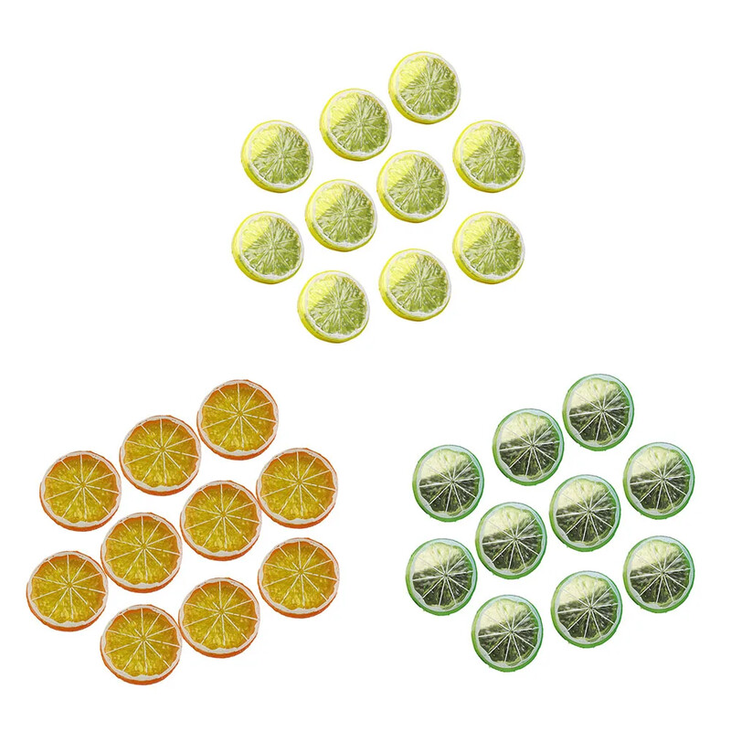 10Gb 5cm PVC mākslīgo augļu simulācija citrona apelsīna šķēles Ziemassvētku augļu rotājums virtuves kāzu viltus citrona dekors