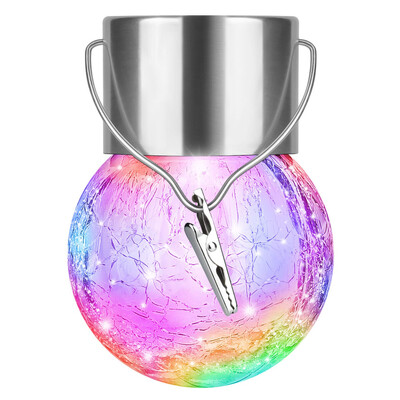 Lumini solare suspendate în aer liber, LED impermeabile, lumini decorative care schimbă culoarea globului pentru grădină, curte, curte, decor brad de Crăciun