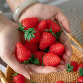 Simulācija zemeņu viltotu augļu pārtika Modelis Ornaments Amatniecības fotografēšanas rekvizīti Kāzu ballītes mājas dekors