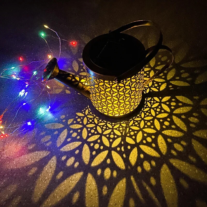 Napelemes locsolókanna világítás Függő vízesés lámpa Vízálló kültéri kerti dekoráció udvar veranda gyep hátsó udvar táj Nap LED lámpa